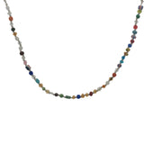 Collier doré avec perles colorées et noeuds blancs 75 cm