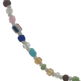 Collier doré avec perles colorées et noeuds blancs 75 cm