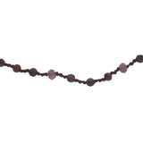 Collier doré cordon bordeaux avec grenat et tourmaline rose 38 cm