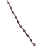 Collier doré cordon bordeaux avec grenat et tourmaline rose 38 cm