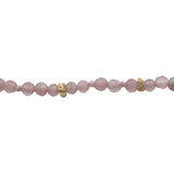 Bracelet doré tourmaline rose et petites perles dorées