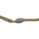 Bracelet doré cordon tressé doré avec tourmaline