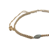 Bracelet doré cordon tressé doré avec tourmaline