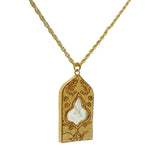 Collier doré taj mahal et préhnite 60cm