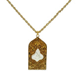 Collier doré taj mahal et préhnite 60cm