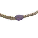 Bracelet doré cordon tressé doré avec améthyste