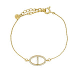 Gold and zircon bracelet