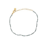 Bracelet doré labradorite et noeuds gris