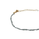 Bracelet doré labradorite et noeuds gris