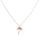 Collier doré palmier zircons 50 cm