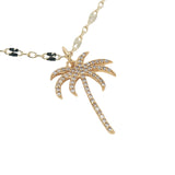 Collier doré palmier zircons 50 cm