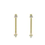 Golden tube and zircon earrings