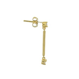 Golden tube and zircon earrings