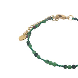 Bracelet doré rubis zoisite et noeuds verts