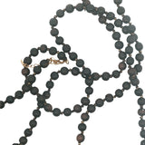Collier doré perles en bois marron foncé 94 cm