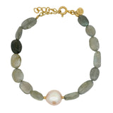 Bracelet pierre labradorite et perle