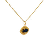 Collier doré oeil texturé en lapis lazulis