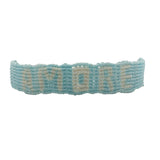 Bracelet brésilien doré fil tissé turquoise et crème "amore"