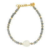 Bracelet doré Pierre de Lune et Labradorite