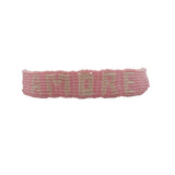 Bracelet brésilien doré fil tissé rose et crème "amore"