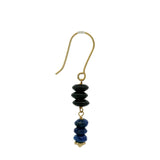 Golden duo stone disc earrings