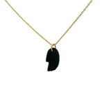 Collier doré main en onyx noire