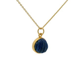 Collier doré coquillage et lapis lazuli