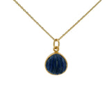 Collier doré coquillage et lapis lazuli