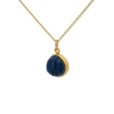 Collier doré coquillage et lapis lazuli