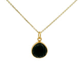 Collier doré coquillage taillé dans de l'onyx noire