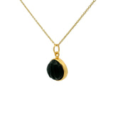 Collier doré coquillage taillé dans de l'onyx noire
