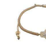 Bracelet cordon doré main de Fatma dorée en zircons
