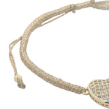 Bracelet cordon doré coeur doré en zircons