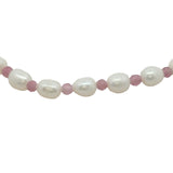 Bracelet doré perles de culture et tourmaline rose