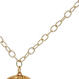 Collier doré médaillon massif avec pierre de lune et labradorite 75 cm