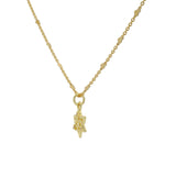 Collier doré étoile de david zircons maille coeur