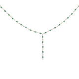 Collier doré base chapelet chaine rosary onyx verte 46 cm