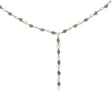 Collier doré base chapelet chaine rosary onyx verte 46 cm