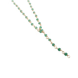 Collier doré base chapelet chaine rosary onyx verte 46 cm
