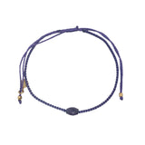 Bracelet doré cordon tressé violet avec améthyste