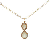 Collier doré Infini prehnite et zircons 60 cm