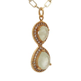 Collier doré Infini prehnite et zircons 60 cm