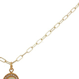 Collier doré Infini prehnite et zircons 60 cm