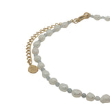 Chaine de cheville dorée perles de culture et labradorite
