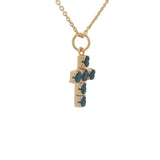 Gold necklace with square cross stones