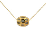 Gold necklace with pearl encrusted with stones