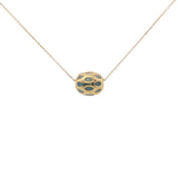 Gold necklace with pearl encrusted with stones