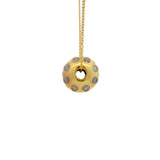 Gold necklace with pearl encrusted with stones