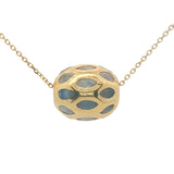 Gold necklace with pearl encrusted with stones