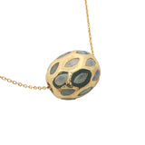 Gold necklace with pearl encrusted with stones